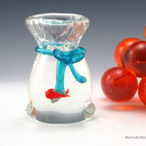Large Vintage Murano Art Glass Goldfish Bag