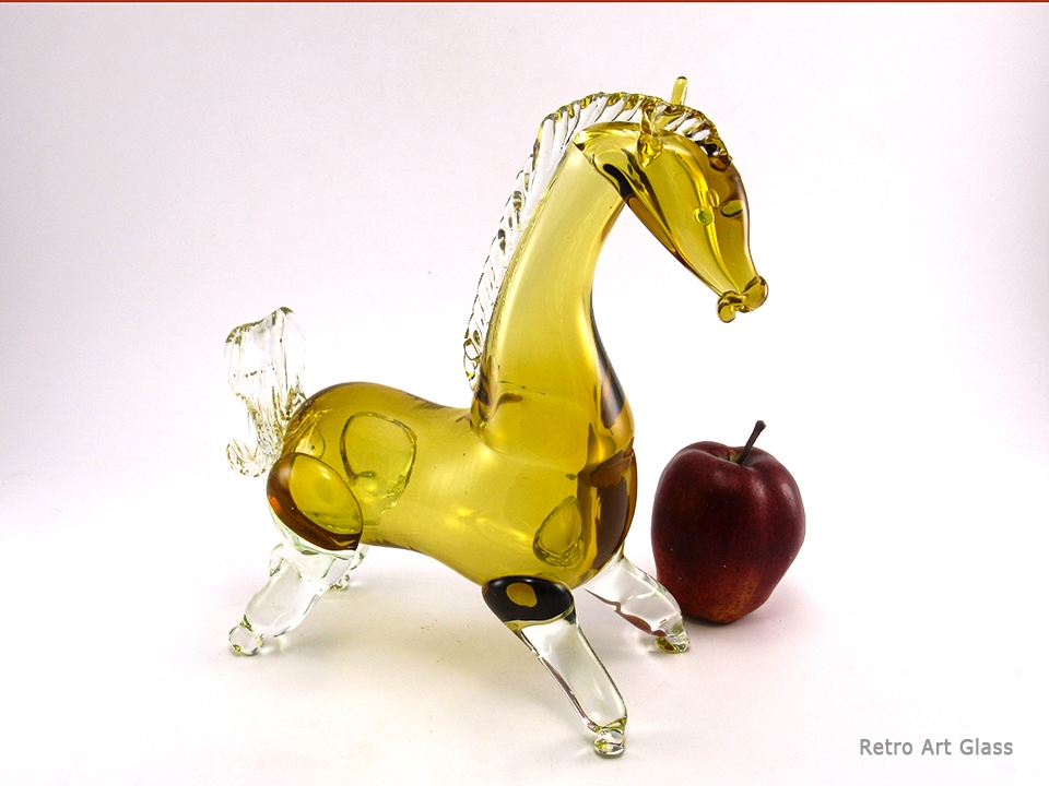 Large Mid-Century Modern Murano Horse Hand Blown Glass - Image 2