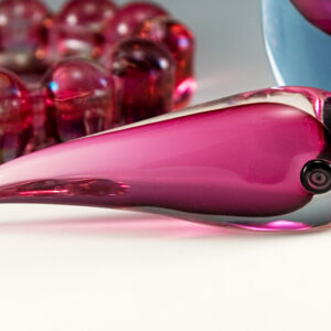 Tadpole Fish Figurine Paperweight by Murano Sommerso Art Glass
