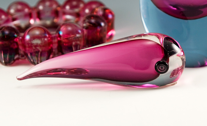 Tadpole Fish Figurine Paperweight by Murano Sommerso Art Glass