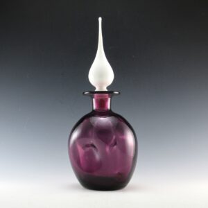Mid-Century Decor Decanter in Amethyst with White Flame Stopper