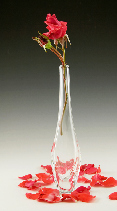 Vintage Orrefors Crystal Off-Center Bud Vase