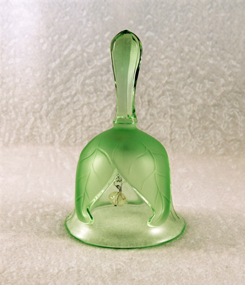 Vintage Satin Art Glass Leaf Bell by Viking