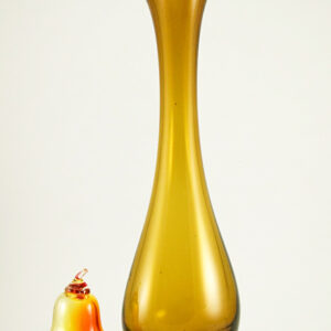 Vintage Swedish Modern Large Cased Glass Trumpet Vase