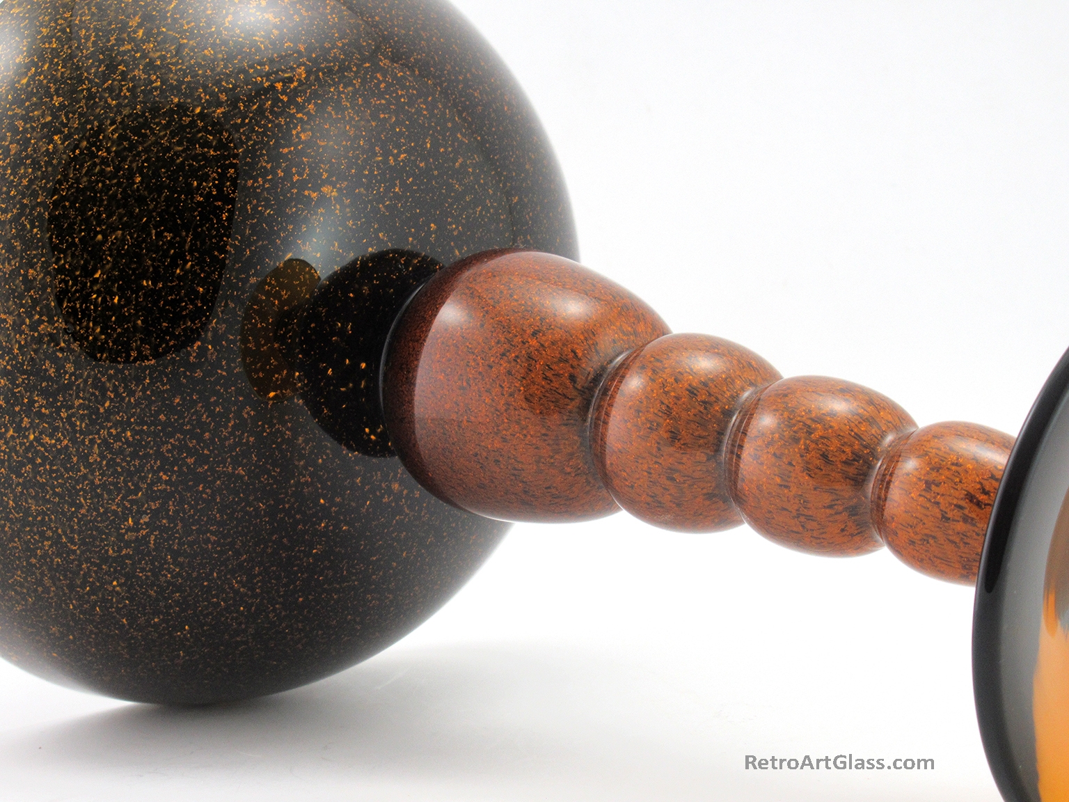 Spangled Glass Ceremonial Goblet Vase Huge Hand-Blown - Image 4