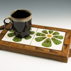 Vitro Ceramica 1960's Flower Power Tile Double Trivet