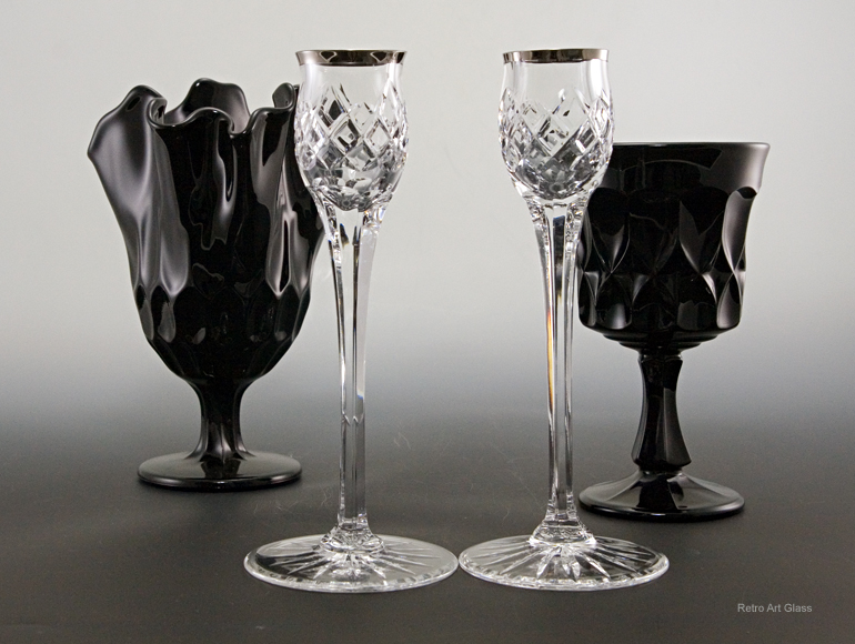Wedgwood Crystal Candle Holders Platinum Band