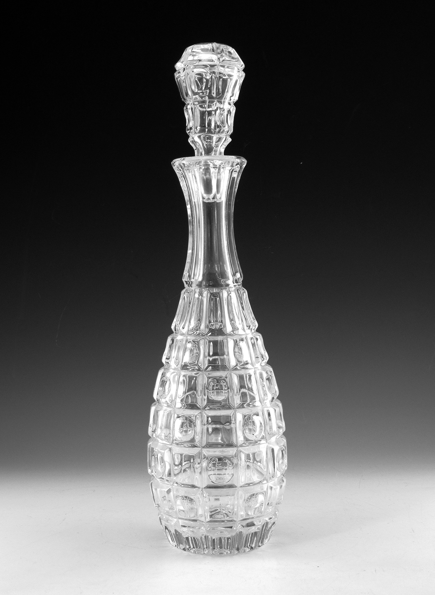 Antique Crystal Decanter Block Thumbprint Pattern Grand Size - Image 3