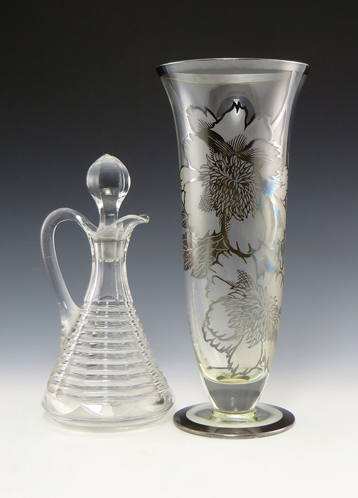 Heisey Prison Stripe Pattern Antique Crystal Cruet Rare - Image 3