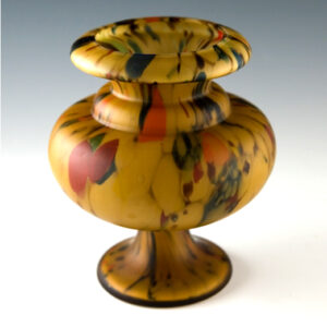 Large Bohemian Glass Mottled Satin Urn Vase
