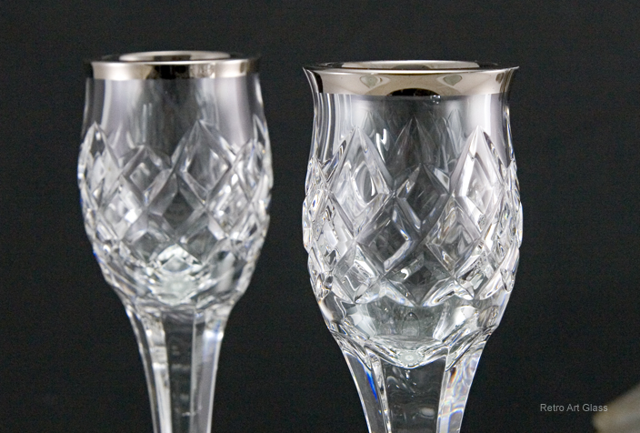 Wedgwood Crystal Candle Holders Platinum Band - Image 4