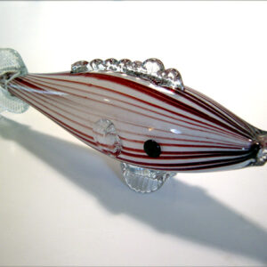 Candy Striped Fish Figurine Romanian Art Glass