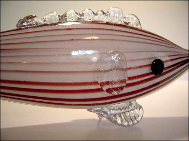 Candy Striped Fish Figurine Romanian Art Glass - Image 5