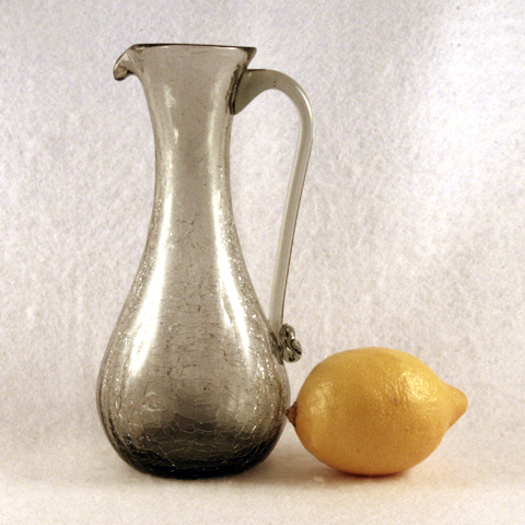 Charcoal Vintage Crackle Glass Ewer - Image 5