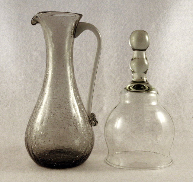 Charcoal Vintage Crackle Glass Ewer - Image 4