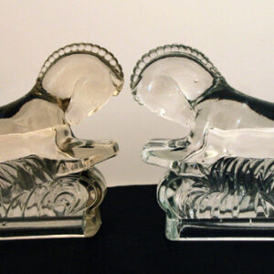 Charging Warhorse Depression Glass Bookend Set