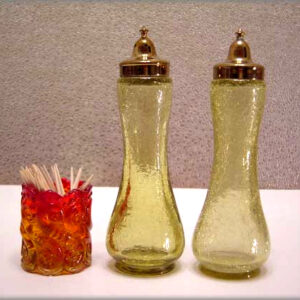 Crackle Glass Salt Pepper Shakers