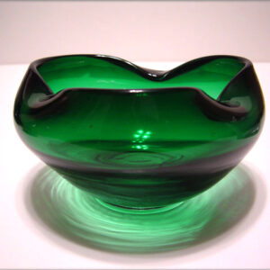 Vintage Green Glass Rose Bowl