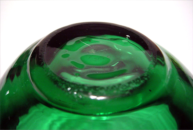 Vintage Green Glass Rose Bowl - Image 3