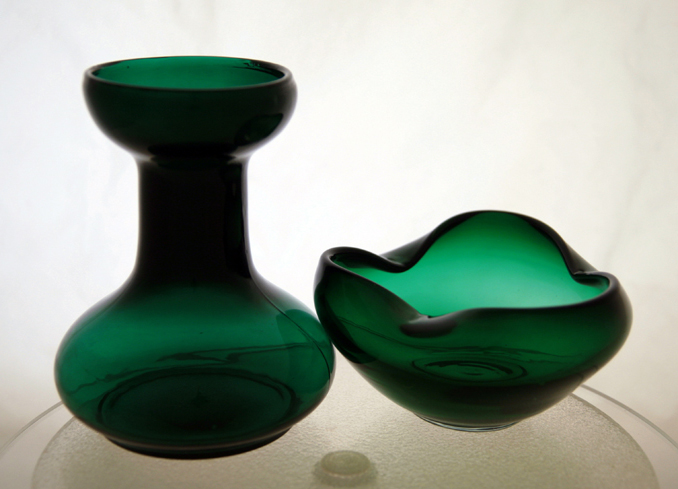 Vintage Green Glass Rose Bowl - Image 5