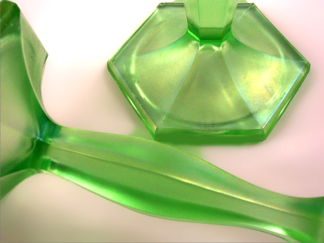 Early Fenton Vaseline Art Glass Candlesticks - Image 4