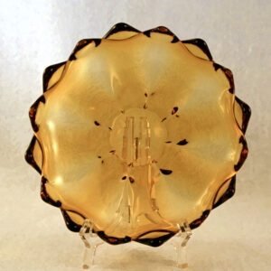 Elegant Glowing Amber Art Glass Bowl
