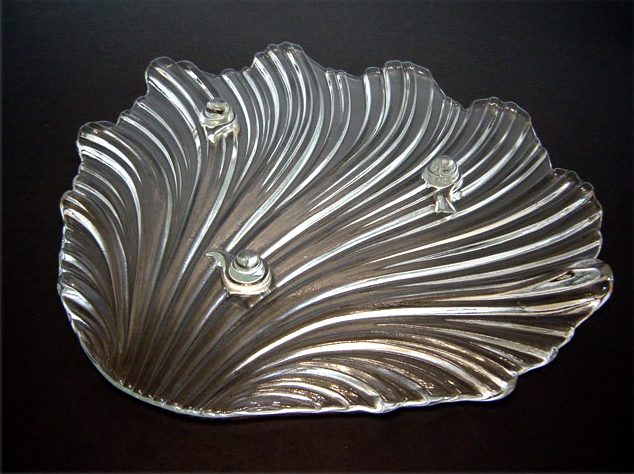 Feather Plume Art Glass Cake Plate - Image 2