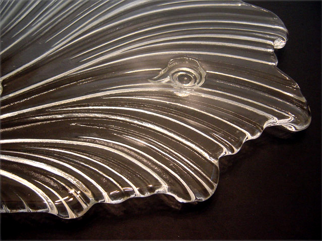 Feather Plume Art Glass Cake Plate - Image 3