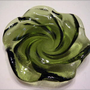 Fenton Art Glass Heavy Swirled Optic Dish