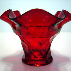 Fenton Art Glass Ruby Georgian Vase