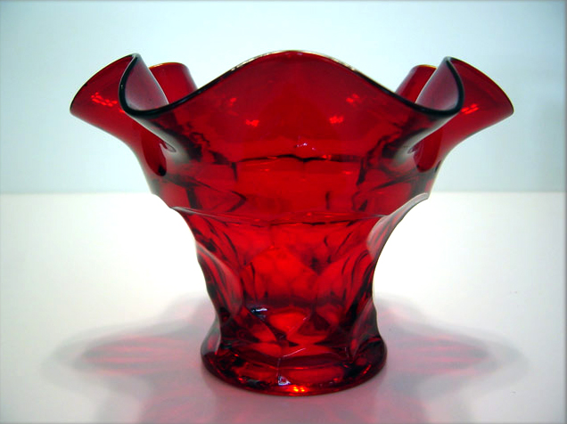 Fenton Art Glass Ruby Georgian Vase