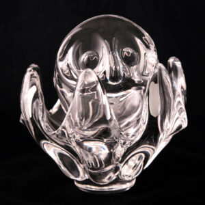 French Art Verrier Crystal Owl & Bowl