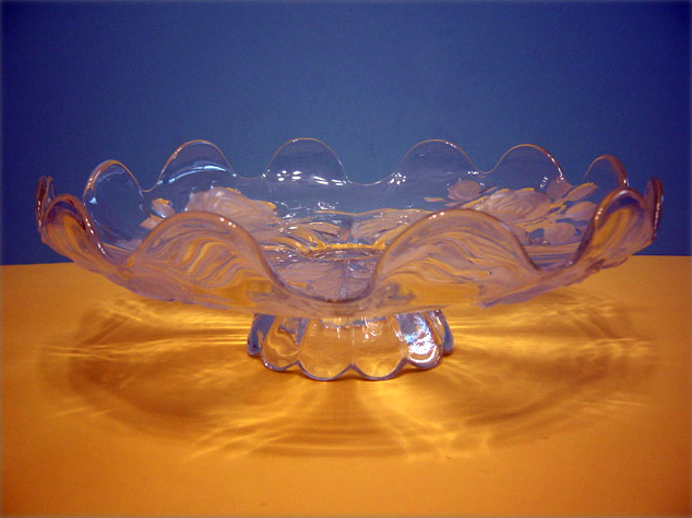 Intaglio Frosted Rose Cake Plate
