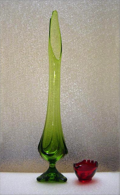 Viking Art Glass Draped Floor Vase