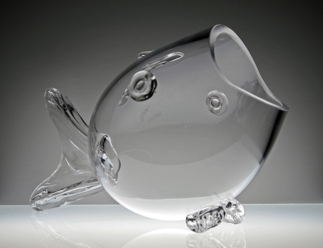 Hand blown crystal goldfish bowl - Image 5