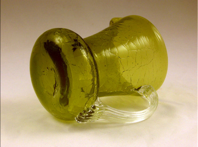 Hand Blown Vintage Crackle Glass Mini Pitcher - Image 4