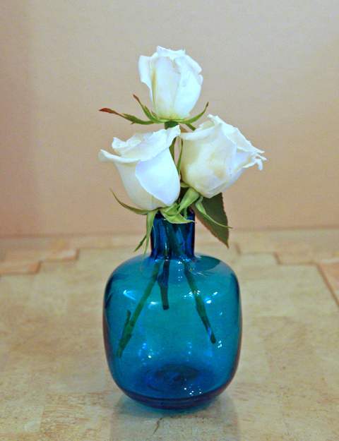 Hand Blown Blue Candleholder by Blenko - Image 7