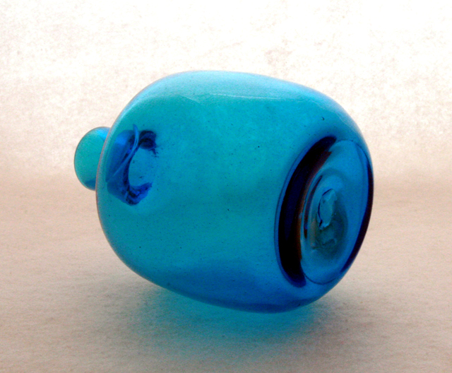 Hand Blown Blue Candleholder by Blenko - Image 6