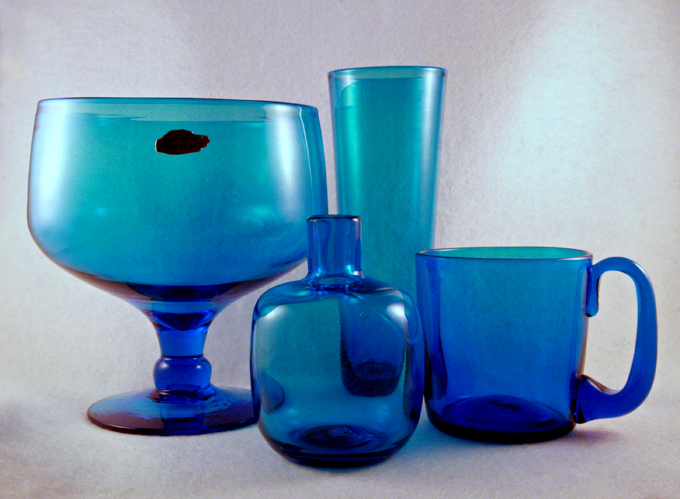 Hand Blown Blue Candleholder by Blenko - Image 3