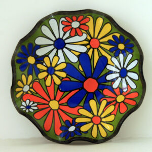 Flower Power Dish-Hippie Decor with Bent Glass