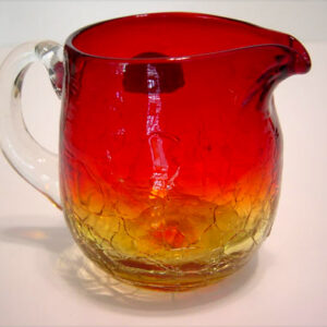 Kanawha Amberina Crackle Creamer