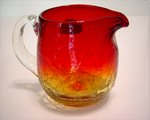 Kanawha Amberina Crackle Creamer
