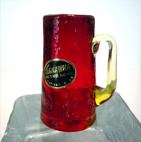 Ruby Crackle Shot Glass by Kanawha Benedictine