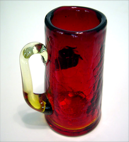 Ruby Crackle Shot Glass by Kanawha Benedictine - Image 2