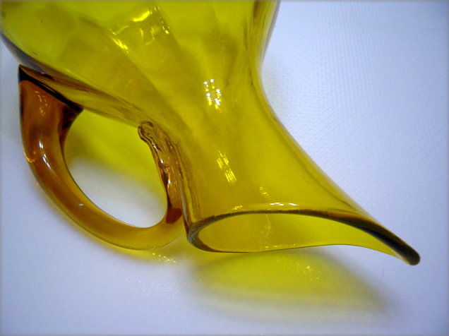 Jonquil Optic Pitcher by Blenko Art Glass - Image 3