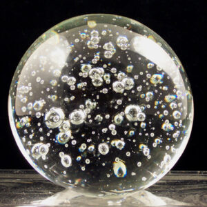 Large Bubble Inclusion Art Glass Paperweight