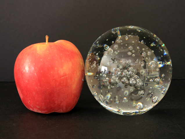 Large Bubble Inclusion Art Glass Paperweight - Image 5