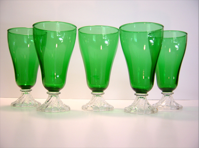 Large Forest Green Inspiration Goblet Set of 5