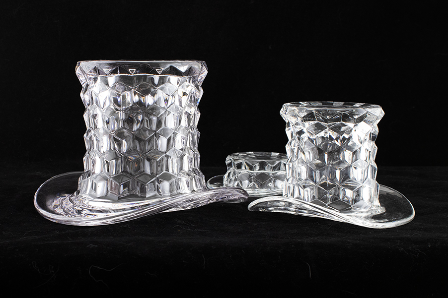 Fostoria American Fostoria American High Topper Hats Crystal Set 1940s
