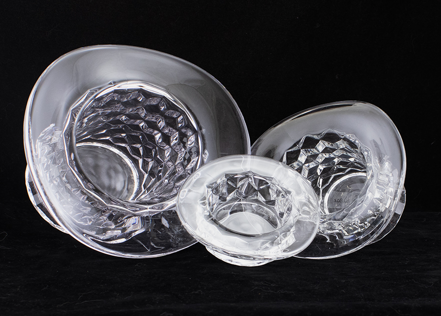 Fostoria American Glass High Topper Hats Set
